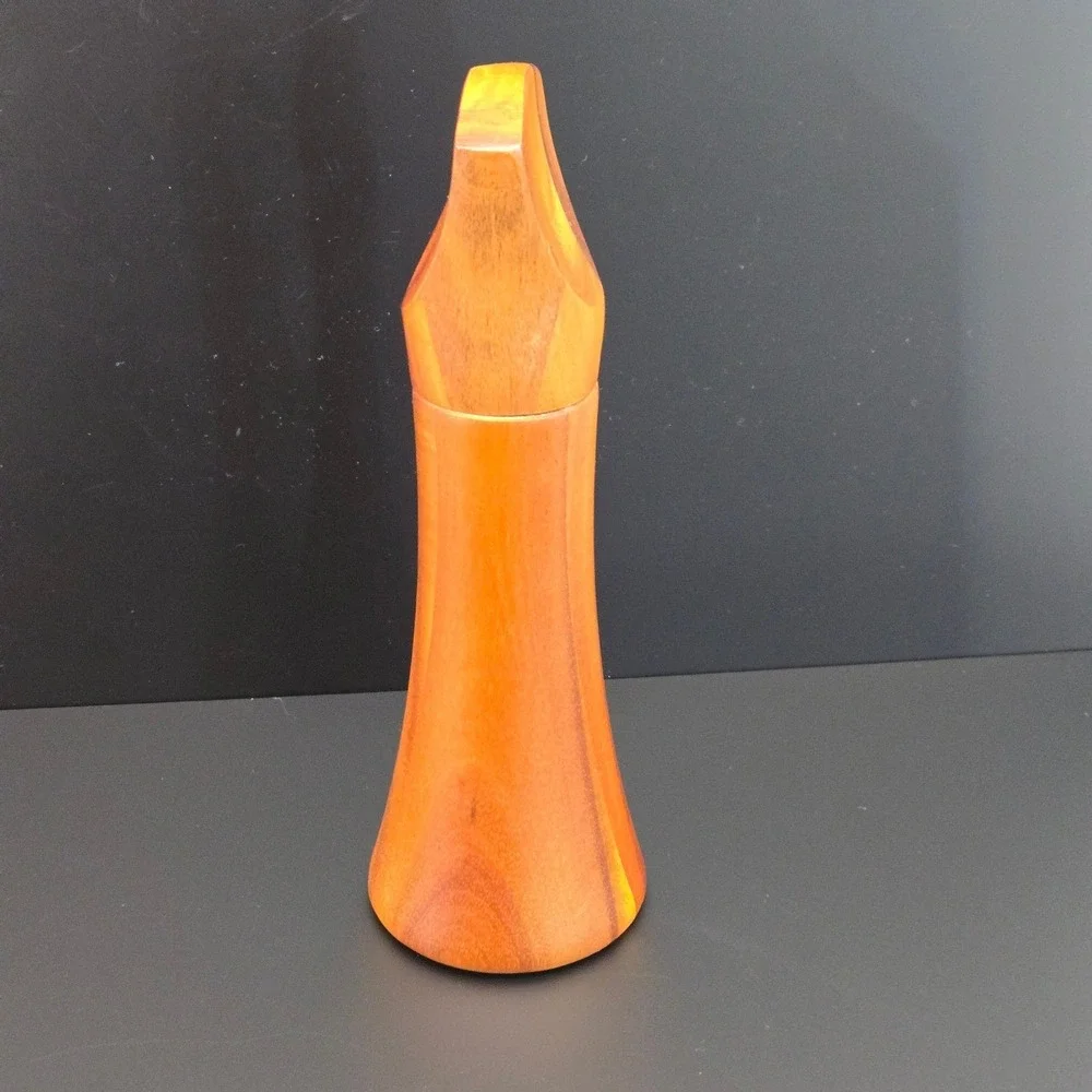 Nambe‎ Wood Pepper Mill Grinder 10 Inch Tall Mid Century Modern Sculptural Brown